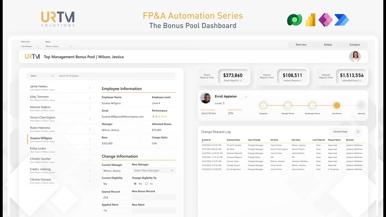 Bonus Pool Management: Power Apps + Power Automate in Power BI | FP&A Automation Series | Part III
